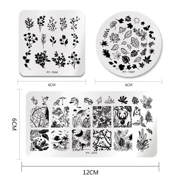 PICT STE Halloween Nohtov Tiskarske Plošče Bučna Cvetje Živali Tropskega Geometrijo Vzorec Nail Art Slike Čipke Žig Predloge