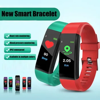 115Plus Pametna Zapestnica Šport Pedometer Watch Fitnes, Tek, Hoja Tracker Srčnega utripa, števec korakov Smart Band za IOS Android