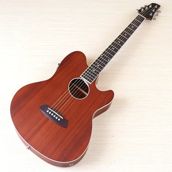 Visoko sijajni Električni akustične kitare, 6 string 40 cm folk kitara naravne barve posebna kitara telo z EQ