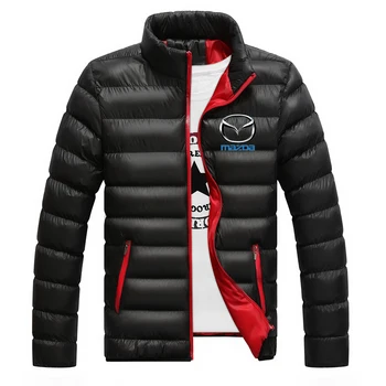Nove Zimske Meri Moških Narejen Mazda Motors Logotip Toplo In Prosti Čas Jeseni, Pozimi Mens Štiri-Barvni Print Bombaža Oblačila Plašč