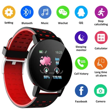 119 Plus Pametno Gledati Krvni Tlak Fitnes Tracker Srčnega utripa Nepremočljiva Šport Nosljivi Pazi Za Android IOS Watch