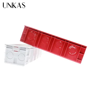 UNKAS Belo / Rdeče ColorMounting Polje Notranjega Kaseta 186mm*67.5 mm*50 mm Za 197mm*72 mm Standard Dotik Stikala in USB Vtičnico