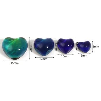8 10 12 15 mm Steklo Barvno Spremembo Temperature za Zaznavanje Okraskov Srce Flatback Multicolor DIY Uhani Nakit Ugotovitve,5PCs