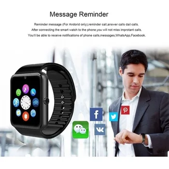 GT08 Pametno Gledati Povezan Gledal Človek Smartwatch Podpira KARTICA/TF Kartice Bluetooth Ura Zapestnica Ekg za Apple, Android Telefon
