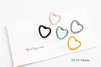 DIY Uho Nakit Dodatki Koreja Zlitine Ljubezen Votlo Srce Stud Uhani Spray Barva Uhani, Uhani Material Obesek