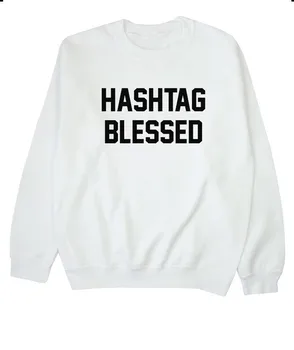 Hashtag je Blagoslovil Unisex Majica Skakalec Črna, Siva, Bela priložnostne vrhovi majica moletom ne tumblr priložnostne vrhovi