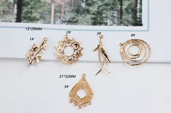 DIY dodatki čistega bakra, pozlačen solid gold geometrijske gozdov, veje neto nakit material Zapestnico, Ogrlico, Obesek, Uhani
