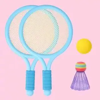 1 Nastavite Beach Tenis Otroci Dvojno Žogica BadmintonTennis Lopar Žogo Nastavi Na Prostem Športi Mini Badminton Lopar Za Otroke Plaži