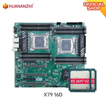 HUANANZHI X79 16D X79 dvojno matično ploščo s procesorjem Intel XEON E5 2697V2*pomnilnik 2 combo kit komplet SATA USB3.0 NVME