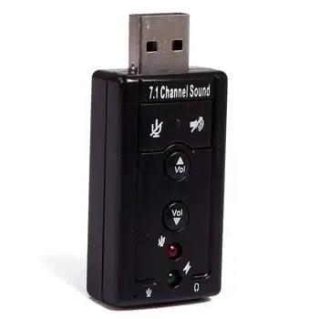 USB2.0 7.1 Channel Audio Sound Card Adapter 3D USB Poratble Zunanje Zvočne Kartice Audio Adapter Priključek Črna