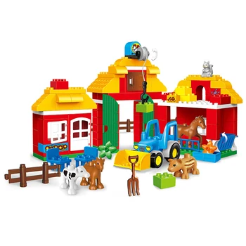 Dekleta igrača Velikosti Blokov Določa Združljiv LegoINGlys Duploed Družinska Hiša Opeke Opeka Gradnike, Igrače Za Otroke