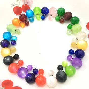 2017 Moda Nov Prihod Imitacije Opal candy barve dvojno žogo uhani 4ED100
