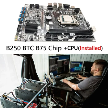 Čisto nov B75 BTC čipov VGA HDMI 8-GPU DDR3 DIMM RAM ETH Bitcoin Matično ploščo za Rudarski Stroj Namizje matične plošče