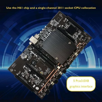 BTC X79 H61 Rudarstvo Matično ploščo+E5-2603 V2 2011 CPU 5X PCI-E 8X LGA 2011 DDR3 Podporo 3060 3080 GPU za BTC Rudar