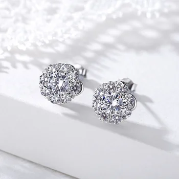 DIWENFU Luksuzne blagovne Znamke 925 Sterling Silver Uhan za Ženske 1Carat Diamant Nakit Bizuteria Srebro 925 Nakit Uhani