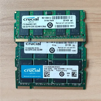 Ključnega pomena memoria 4GB DDR2 800MHz 6400s ram SODIMM DDR2 200PIN 6400S 4GB 800MHZ Laptop uporabo pomnilnika za prenosnik ram 1.8 V,