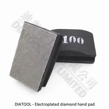2pcs Pikčasto electroplated diamond ročno poliranje pad 90X55MM #100 Trde Pene, ki je podprta s Strani pad