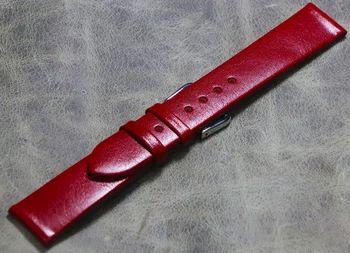 Za dame Moda rdeče ultra-tanek Watchbands 12 14 16 18 mm Pravega Usnja Watch Pribor Trakov mehko udobno ženska Cowhide Pasu