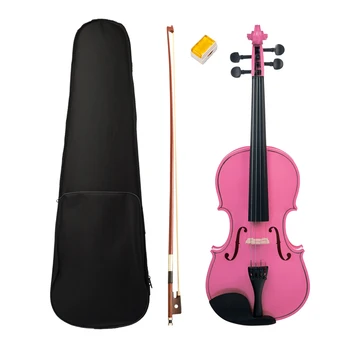 1 Nastavite Solidwood Roza 4/4 Polni Velikosti Violina Violina z Skladiščenja Primeru Lok Kolofonije