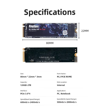 KingSpec M. 2 120GB SSD 256GB 512GB 1TB 2TB SSD trdi disk, M2 ssd m.2 NVMe PCIe SSD vgrajen trdi disk prenosni računalnik namizni MSI hash