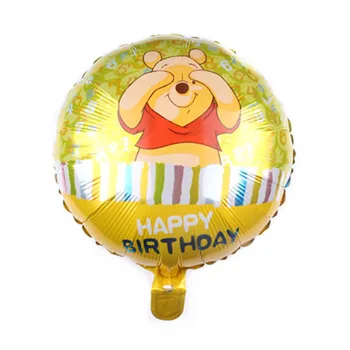 Winnie the Pooh Temo Balon Risanka Pet Happy Birthday Party Dekoracijo Baloni Baby Tuš Otroci Igrače Globos