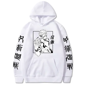 Jujutsu Kaisen Hooded Majica Anime Hoodie Priložnostne Hoodies Prevelik Ulične Sweatshirts Človek Tiskanja Pulover Cosplay Puloverju