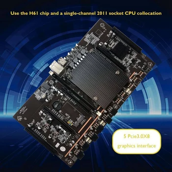 H61 X79 BTC Rudar Matično ploščo z E5 2609 V2 CPU+RECC 4G DDR3 Ram+24Pins Priključek za Podporo 3060 3070 3080 GPU