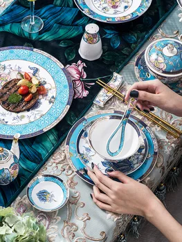 Korejski porcelana ravno gospodinjstva jedi namizna kombinaciji keramične high-end jedi Zahodni jedi pravokotne ribje jedi