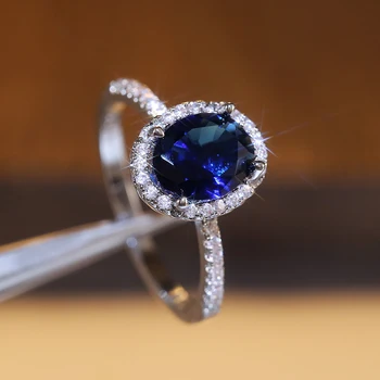 CAOSHI Trendy Globoko Modra Kristal Kamene Obroči za Ženske, Poročni Dodatki, Lepe Večno Prst Nakit Visoke Kakovosti Vroče Prodaje