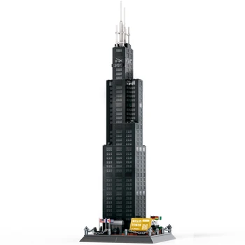 Arhitektura Ustvarjalne Zda Willis Tower Gradniki Določa Opeke Svetovno Znanih Klasičnih Mesto Skyline Model Igrače Za Otroke