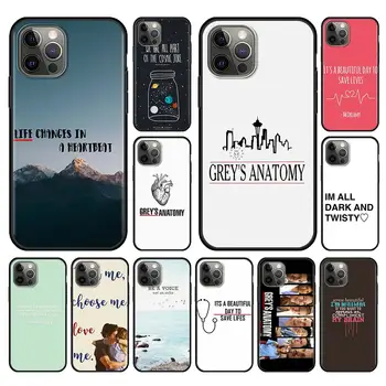Vroče Greys Anatomija Primeru Telefon Za iPhone 11 13 12 Pro XS Max 7 XR X 6 8 6S Plus 5 5S SE 13Mini Črno Mehko Silikonsko Lupini Pokrov