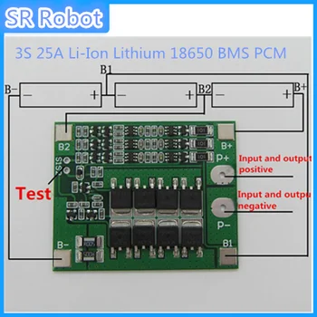 3S 25A Li-ion, Litij-18650 BMS PCM Baterije Protection Board z Bilanco za li-ion Baterije prevelik tok Obremenjenost Zaščito