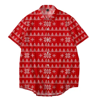 2021 Moške Kratke Rokav River Rokavi Velikosti Božič 5 3D Tiskanih moška Majica z Žepi