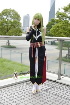 Anime Code Geass Kraljica CC Cosplay Kostum Čarovnica Črne Uniforme, Ženske Bitka Obleko Zalog Čevlji Lasuljo Čevlji za Ženske Halloween