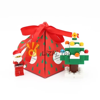 Lizhi MOC gradniki Igrača DIY Božično Drevo Santa Claus Božično Darilo Polje Majhnih Blokov Sestavljeni za Igrače za Otroke
