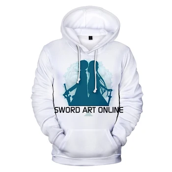 SAO Hoodie Sword Art Online 3D Tiskanja Hooded Anime Majica Moški Ženske Modni Vroče Prodaje Anime 3D Hoodies Sword Art Online