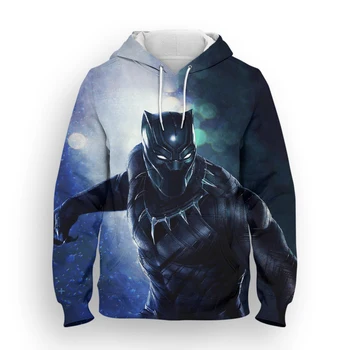 Black Panther pulover s kapuco Za Moške Marvel Super Junak 3D Tiskanja Ženske Majica Fashion Pomlad Ulične Otroci Trenirko