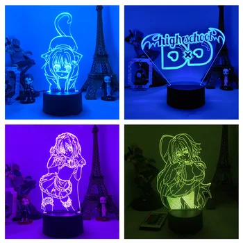Visoka Šola DxD Anime Slika Model LED Nočna Lučka Ria Gremory figuric 3D Lučka za Dekoracijo Anime Ljubitelje Božična Darila