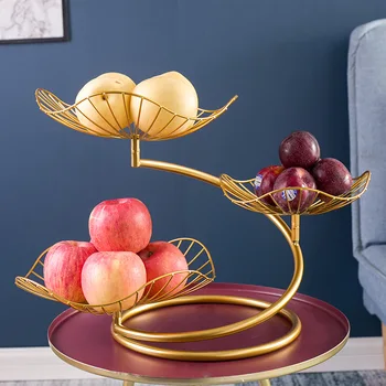 Skandinavski slog sadje ploščo neto rdeče ustvarjalne moderna dnevna soba gospodinjski prigrizek ploščo enostavno železa multi-layer luksuzni sadje košarice