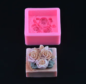 Rose 3D Silikonski Milo Plesni Cvet Čokoladno Torto Plesni Okrasitev Peko Silikonsko Plesni H354