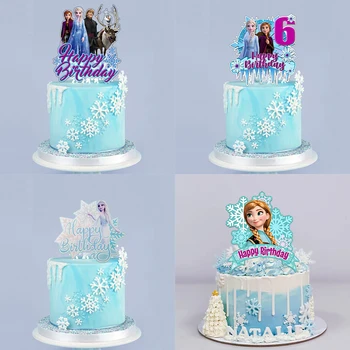 1pcs Zamrznjene Princesa Elsa Rojstni Dekor Otroci Akril Torto Pokrivalo Za Dekleta Rojstni dan Dekoracijo Anniversaire Torto Dobave