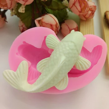 3D DIY Silikonski Ribe Oblike Torto Plesni Krap Fondat Plesni Čokolado Cupcake Milo Plesni Sladkarije Obrti Piškotek Kuhinjski Pribor