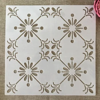 30*30cm Geometrijo Mandala Kvadratnih Cvetlični DIY Layering Matrice Slikarstvo Album Kolorit Reliefi Album Dekorativni Predlogo