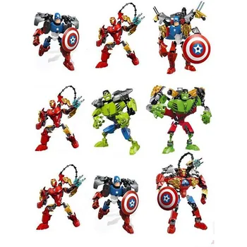 Disney Avengers 4 Gradnike Superheroj, da lahko fit skupaj Captain America, Iron Man, Hulk Sestavljeni Igrača Slika