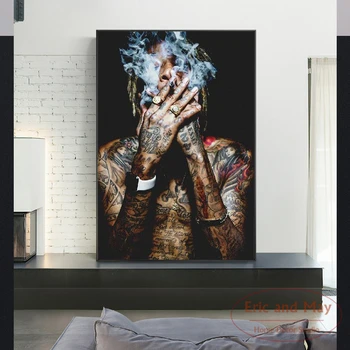 Wiz Khalifa Rap Hip Hop Glasbe Platno Slikarstvo Plakatov In Fotografij Slike Na Steni Povzetek Dekorativni Doma Dekor Quadro