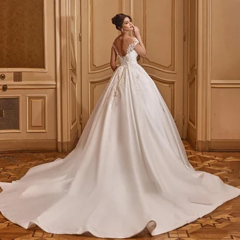 Luksuzno Poročno Obleko Elegantno Multi-layer Lotus Listov Preje Proti-vrat Beading Poroka Oblek Kristalno Čipke Bele Vestido De Noiva