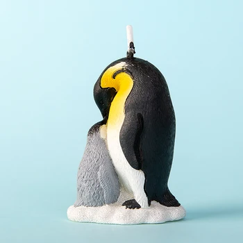 Mati in otrok Pingvin rojstni dan sveča ročno poslikano torto dekoracijo ustvarjalne materinski Dan darilo živali modeliranje majhne predmete