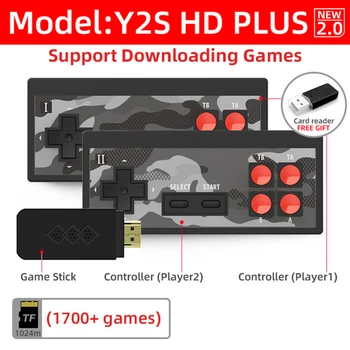 Y2S PLUS 4K Video Igra Konzola Zgrajena Leta 1700 Klasične Igre Mini Retro Konzole Brezžični Krmilnik HDMI je Združljiv z Dvojno Igralcev