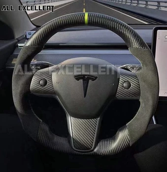 Po meri Ogljikovih vlaken Volan Za Tesla Model 3 Model Y 2017 2018 2019 2020 2021 Dirke Volan