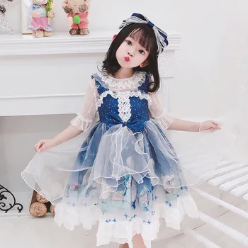 Dekle španska Princesa Obleke Otroci Lolita Rojstni dan, Krst Stranka Obleka za Malčke Dekliška Boutique Lok MMZ004